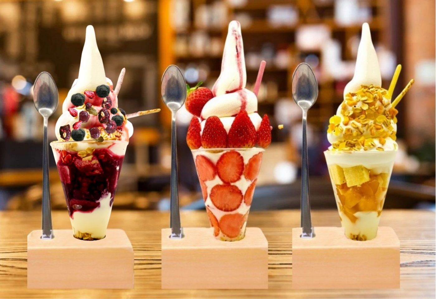 Parfaits on the counter