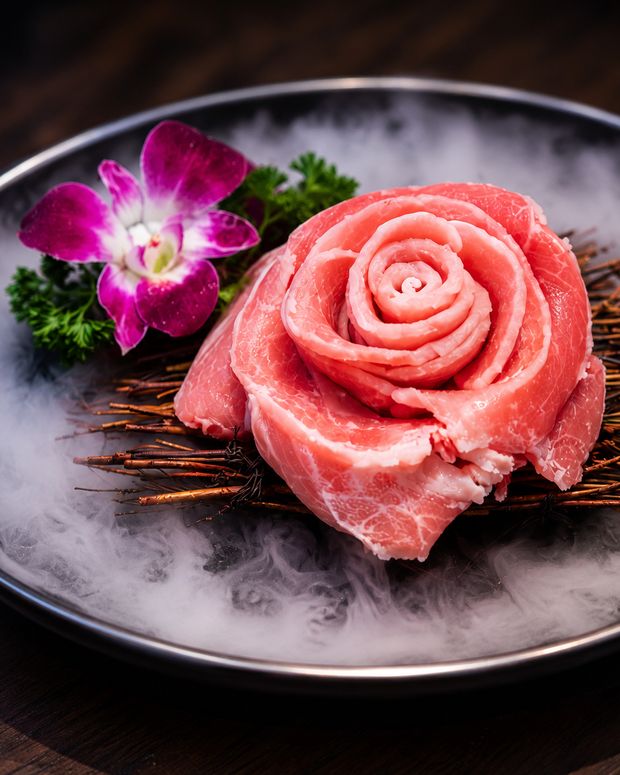 Flower Pork, rolled into a rose