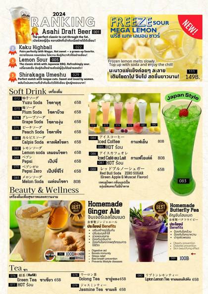 BEER · SOFT DRINK · TEA